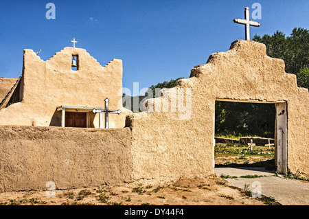 San Lorenzo de Picuris Mission Church, Picuris Pueblo, New Mexico Stock Photo