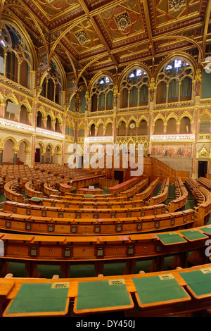 Interior of Hungarian Parliament Building in Budapest Stock Photo