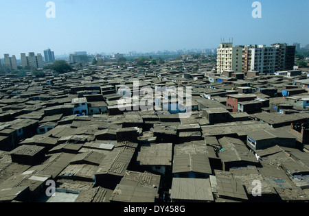 India Mumbai, slum Dharavi, the largest slum in Asia, target for real estate developer and builder Stock Photo
