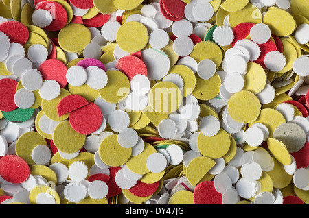multi colored paper confetti macro background texture Stock Photo