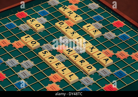 why is dyslexia so hard to spell Dyslexia, reading disorder, written in scrabble pieces Stock Photo