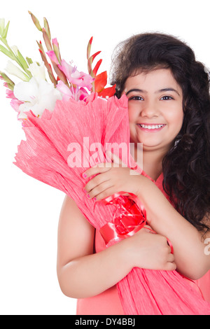 india kids Present  Bouquet Stock Photo