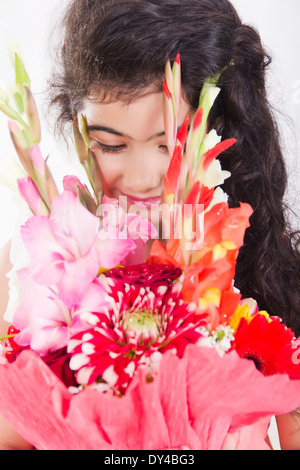 india kids Present  Bouquet Stock Photo