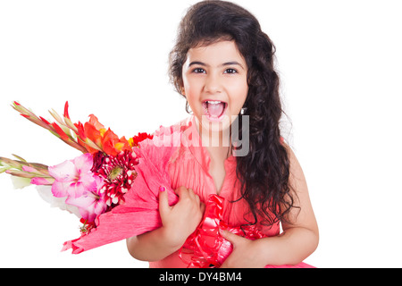 india kids Present  Bouquet Stock Photo