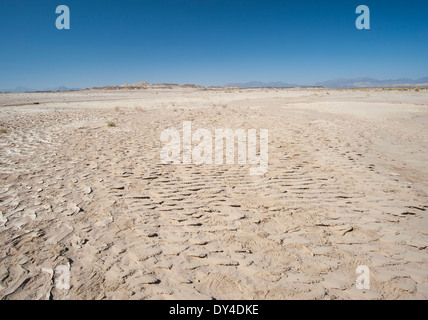 Landscape scenic view of desolate barren eastern desert in Egypt Stock Photo