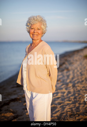 Beautiful active senior caucasian lady about 60 years old is travelling ...
