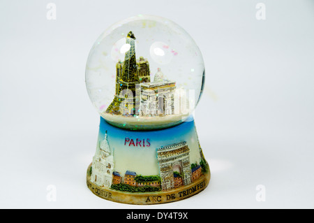 Paris souvenir Snow Dome. Stock Photo