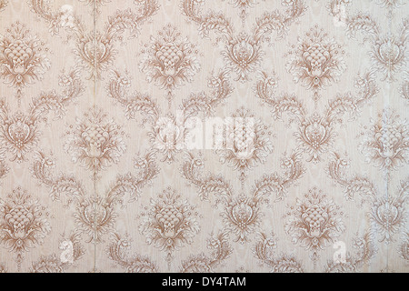 Old beige wallpaper for texture or background Stock Photo