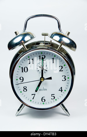 Traditional wind up alarm clock Stock Photo