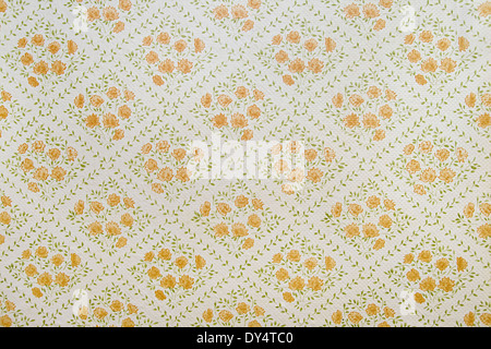 Old beige wallpaper for texture or background Stock Photo