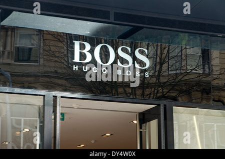 Hugo Boss shop Cardiff, Wales, UK. Stock Photo