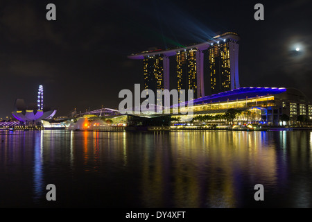 Marina Bay Sands is an integrated resort fronting Marina Bay in Singapore. Developed by Las Vegas Sands (LVS). Stock Photo