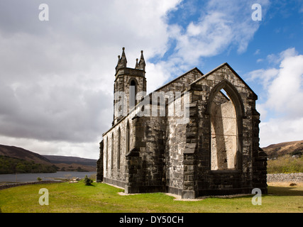 Ireland, Co Donegal, Dunlewey, abandoned Glenveagh Estate Protestant Church Stock Photo