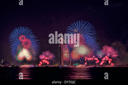 New year fireworks in Dubai Stock Photo