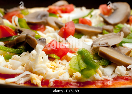 Tasty vegetable pizza close up, isolated Stock Photo