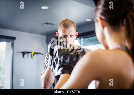 Kickboxers in training Stock Photo