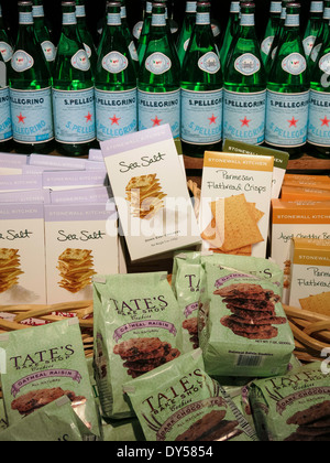 Crackers, Cookies and Bottled Water Display, The Fresh Market in Tampa, Florida Stock Photo