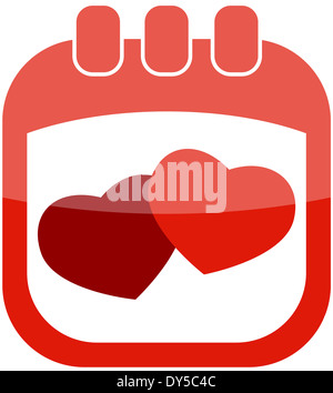 icon valentine with hearts as a calendar vector illustration Stock ...