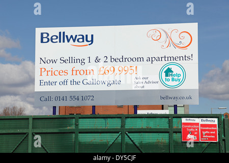 House building site at Parkhead in the East End of Glasgow, Scotland, UK Stock Photo