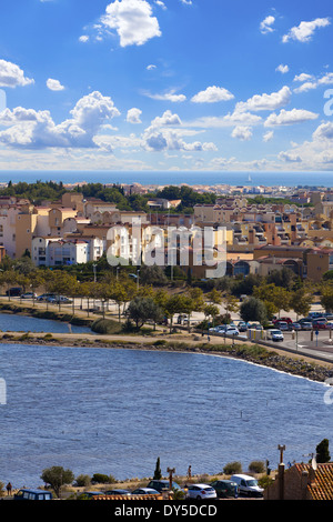 View of the small town Gruissan in southern France Stock Photo
