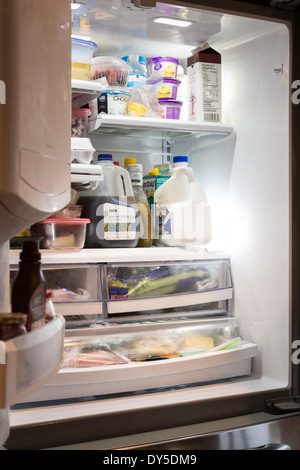 Open Refrigerator, USA Stock Photo