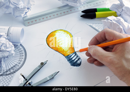 Having a bright idea Stock Photo