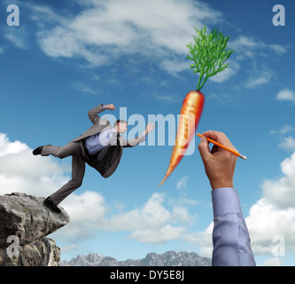 Dangling a carrot Stock Photo