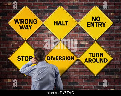 Business going the wrong way Stock Photo