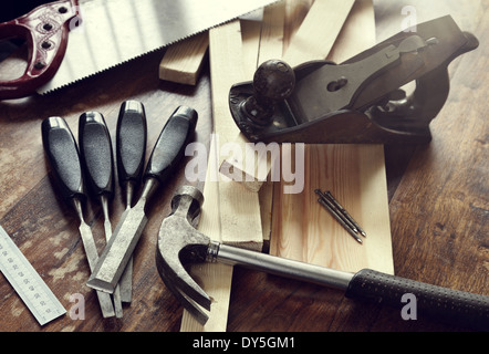 Woodwork tools Stock Photo
