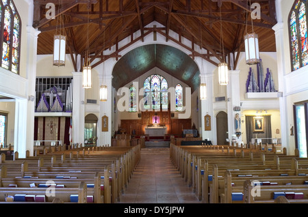 Inside St. Paul's Episcopal Church, Key West, Florida Stock Photo