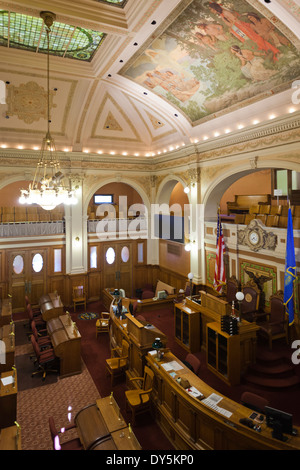 USA, South Dakota, Pierre, South Dakota State Capitol, Chamber of the House of Representatives Stock Photo