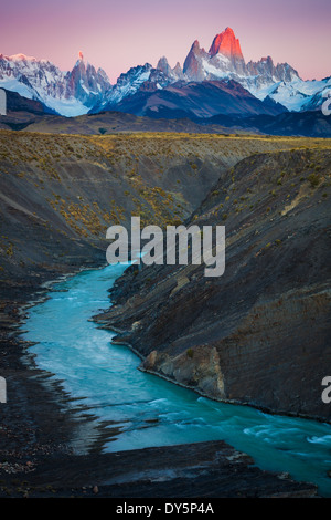 Mount Fitz Roy is a mountain located near El Chaltén village, Patagonia, Argentina Stock Photo