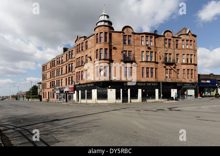 Tenements houses at Springfield Cross in Glasgow, Scotland, UK Stock Photo