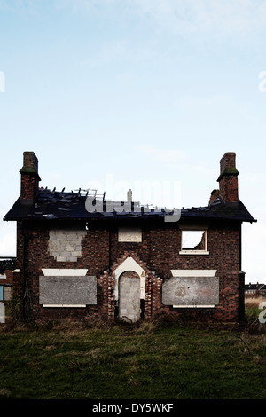bleak house; wrecked farmhouse in Lancashire Stock Photo