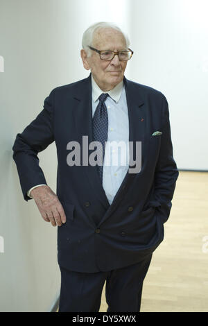 Madrid, Spain. 7th Apr, 2014. The fashion designer Pierre Cardin attends a conference at the French Institute of Madrid under the title 'The stage production of Pierre Cardin'. (Photo by Oscar Gonzalez/NurPhoto) Credit:  Oscar Gonzalez/NurPhoto/ZUMAPRESS.com/Alamy Live News Stock Photo