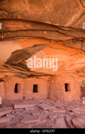 Ancient Indian Granaries, Road Canyon, Cedar Mesa, Utah, United States of America, North America Stock Photo