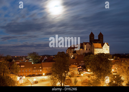 The church and castle St. Servatii in Quedlinburg, UNESCO World heritage, Build in 936 -1024, Quedlinburg, Harz, Saxony-Anhalt, Stock Photo