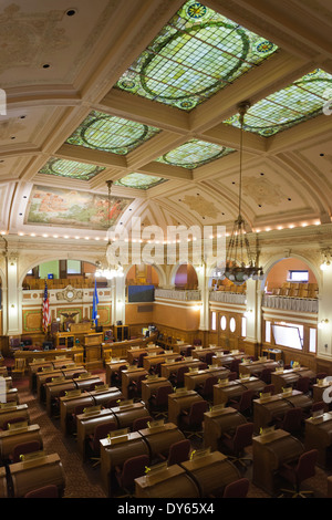 USA, South Dakota, Pierre, South Dakota State Capitol, Chamber of the House of Representatives Stock Photo