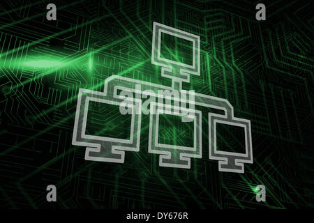 Composite image of computer connection Stock Photo