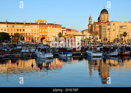 Sainte-Maxime port in bay of Saint-Tropez Stock Photo