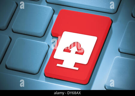 Composite image of computer screen on enter key Stock Photo