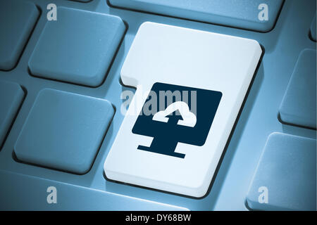 Composite image of computer screen on enter key Stock Photo