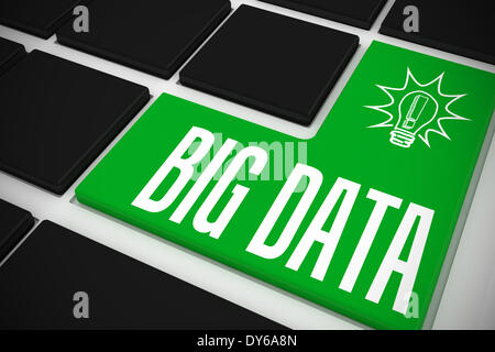 Big data on black keyboard with green key Stock Photo