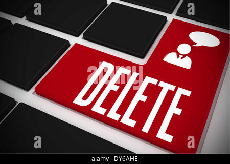 Delete on black keyboard with red key Stock Photo