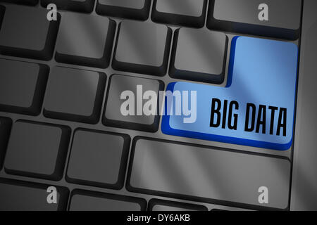 Big data on black keyboard with blue key Stock Photo