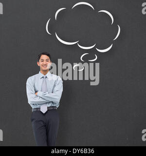Composite image of smiling asian businessman Stock Photo