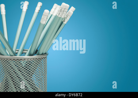 Group of pencils in a stationary holder Stock Photo