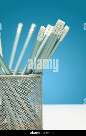 Group of pencils in a stationary holder Stock Photo