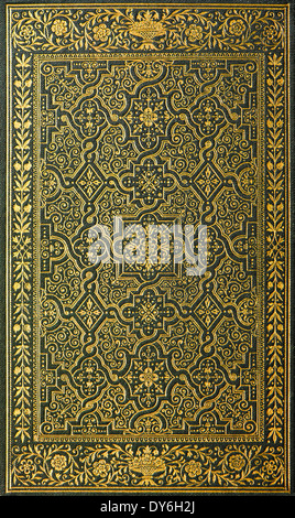 book cover with golden pattern. vintage background Stock Photo