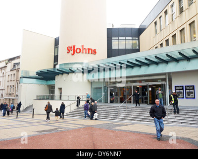 Entrance to St Johns shopping centre in Liverpool Merseyside UK Stock Photo